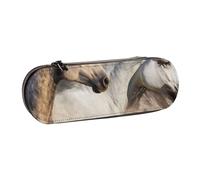 Organizer per astuccio in pelle per riporre articoli di cancelleria, immagine del cavallo selvaggio