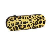 Organizer per astuccio in pelle per riporre articoli di cancelleria, leopardo giallo ghepardo