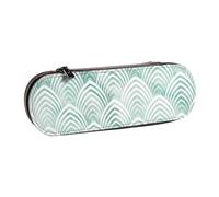 Organizer per astuccio in pelle per riporre articoli di cancelleria, scaglie di marmo con geometria bianca menta acqua