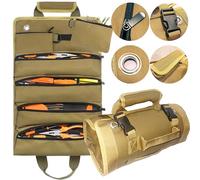 Organizer per attrezzi - 6 borse portautensili con robusto organizer per borse portautensili - con cacciavite, elettricisti e hobbisti, organizer per rotoli di attrezzi per Mac (cachi)