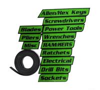 Organizer per attrezzi con supporto magnetico ed etichettatura trasparente per officina, garage e uso sul campo senza bisogno di forare o adesivi (verde, 12 pezzi)