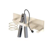 Organizer per attrezzi per capelli - Portaoggetti a parete, Appendino per ferro arricciacapelli con vassoio, Porta asciugatrice con gancio, Portaoggetti per il bagno Design pratico, Strumenti per acco