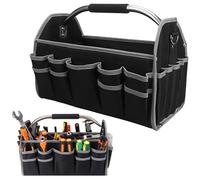 Organizer per attrezzi pieghevole da 40,6 cm, con apertura superiore, resistente all'acqua, con rivestimento impermeabile, cinghia regolabile