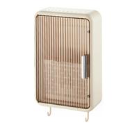 Organizer per bacchette da parete, drenante, antipolvere per utensili da cucina con coperchio, adatto per mestoli, forchette e altro (bianco) (colore: crema)