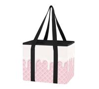 Organizer per bagagliaio auto, riutilizzabile, per la spesa, a forma di cialda, con fondo rigido e manici lunghi, per shopping, lavoro, viaggi, confezione da 1