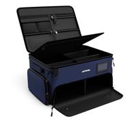 Organizer per bagagliaio da golf a 3 strati, regalo per uomini e donne, con scomparto ventilato per 2 paia di scarpe, borsa impermeabile per accessori da golf per auto, Blu