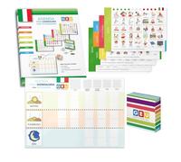 Organizer per bambini: agenda giornaliera strutturata con 140 carte vocabolario e pittogrammi per autismo/ADHD - routine giornaliere efficaci con aiuti visivi per bambini con ASD (italiano)