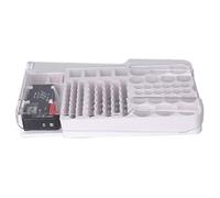 Organizer per Batteria Master, con Tester Imbottitura Morbida Custodia per Batterie Scatola Porta Batterie con Cerniera Coperchio Trasparente Contiene 93 Batterie di Varie Dimensioni