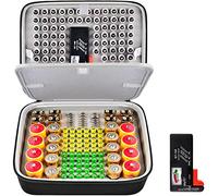 Organizer per batterie, a doppio strato per batterie con batteria BT-168 (non include batterie) da 197 + AA AAA 9 V C D al litio 3 V con tester batteria