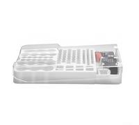 Organizer per batterie in plastica con coperchio trasparente e tester attivo per una selezione accurata e protezione di 93 batterie (bianco)