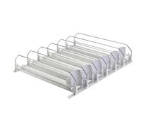 Organizer Per Bevande Per Frigorifero, Organizzatore Per Bevande Per Frigorifero Auto-spingente Con Guida Regolabile Per Spingere Le Bevande Per Frigoriferi(Bianco,31x48x8cm)