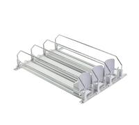 Organizer Per Bevande Per Frigorifero, Organizzatore Per Bevande Per Frigorifero Auto-spingente Con Guida Regolabile Per Spingere Le Bevande Per Frigoriferi(Bianco,31x25x8cm)