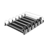 Organizer Per Bevande Per Frigorifero, Organizzatore Per Bevande Per Frigorifero Auto-spingente Con Guida Regolabile Per Spingere Le Bevande Per Frigoriferi(nero,41x48x8cm)