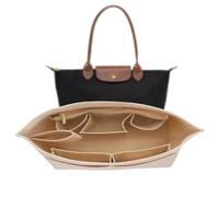 Organizer per borse a mano, organizer per Longchamp, borse, organizer in feltro, 28 x 15 x 10 cm, tasca interna per borse, beige per borsa Longchamp (M)