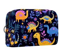 Organizer per borse per trucchi,borse per cosmetici da donna,dinosauro del fumetto fiore colorato,piccola custodia per trucchi