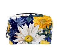 Organizer per borse per trucchi,borse per cosmetici da donna,Fiore Acquerello Margherita Girasole,piccola custodia per trucchi