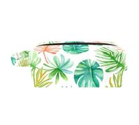 Organizer per borse per trucchi,borse per cosmetici da donna,Foglie di palme verdi tropicali,piccola custodia per trucchi