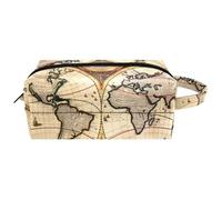 Organizer per borse per trucchi,borse per cosmetici da donna,mappa del mondo della strada della bussola,piccola custodia per trucchi