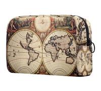 Organizer per borse per trucchi,borse per cosmetici da donna,mappa del mondo della strada della bussola,piccola custodia per trucchi