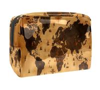 Organizer per borse per trucchi,borse per cosmetici da donna,mappa del mondo della terra d'epoca,piccola custodia per trucchi