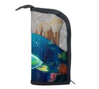 Organizer per borse per trucchi,borse per cosmetici da donna,pesce medusa cartone animato tartaruga marina,piccola custodia per trucchi