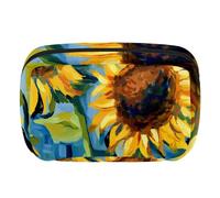 Organizer per borse per trucchi,borse per cosmetici da donna,pianta dell'acquerello girasoli floreali,piccola custodia per trucchi
