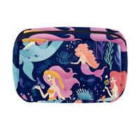 Organizer per borse per trucchi,borse per cosmetici da donna,Sirene carine Oceano colorato,piccola custodia per trucchi