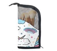 Organizer per borse per trucchi,borse per cosmetici da donna,Strisce colorate e unicorni,piccola custodia per trucchi