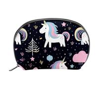 Organizer per borse per trucchi,borse per cosmetici da donna,Strisce colorate e unicorni,piccola custodia per trucchi