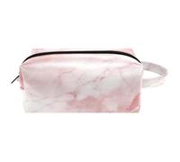 Organizer per borse per trucchi,borse per cosmetici da donna,Trama di marmo rosa bianco,piccola custodia per trucchi