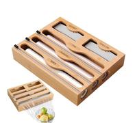 Organizer per borse Ziplock - Stoccaggio da cucina compatto per sacchetti di plastica, porta - e distributore | Organizzatore a chiusura lampo da banco, deposito congelatore, org