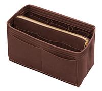 Organizer per borsetta con cerniera in feltro, organizer per borsa con portachiavi per borsetta, colore marrone, S