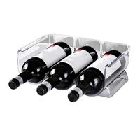 Organizer per bottiglie d'acqua per armadio - Supporto per bottiglie trasparenti per risparmiare spazio, design trasparente, scaffale impilabile, durevole e infrangibile, per cucina, dispensa, S