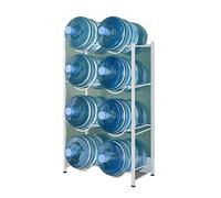 Organizer per bottiglie d'acqua, resistente, a doppia fila, per brocche di grande capacità, design impilabile salvaspazio per casa o ufficio