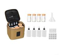 Organizer per bottiglie di condimento con tessuto Oxford 900D, include quattro contenitori per spezie e imbuto per un facile trasporto, cachi