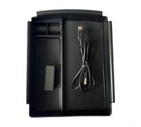 Organizer per bracciolo della console centrale Tesla Model X S 2016-2020, con caricabatterie wireless ABS nero