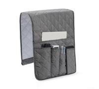 Organizer per bracciolo per divano e poltrona, con cinque tasche dedicate per telecomando e uso quotidiano, colore: nero