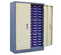 Organizer per bulloni e dadi - Armadio per parti in acciaio inox con 100 cassetti ed etichette per l'organizzazione di strumenti e hardware da officina