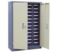 Organizer per bulloni e dadi - Armadio per parti in acciaio inox con 100 cassetti ed etichette per l'organizzazione di strumenti e hardware da officina