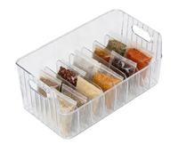 Organizer per buste da dispensa, scomparti multipli trasparenti rimovibili | e contenitori per alimenti e snack, per cucina, camera da letto, bagno, scrivania, tavolo, dispensa, trucco,