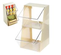 Organizer per bustine di tè, a 2 ripiani, 425 g, supporto in ABS PET da 13 x 12 x 24 cm, porta pacchetti trasparente, per armadietti da bancone da bar, postazione per tè, dispensa, bancone della