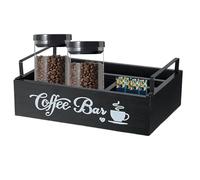 Organizer per caffè-bar - Organizzatore per stazione di caffè, portaspezie a doppio strato, porta cialde da caffè, porta bustine di tè, organizer da bar per piano di lavoro, sala pause, organizer da