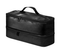 Organizer per Capelli Custodia Organizzatore Borsa Valigetta Contenitore a Due Livelli per Attrezzi E Accessori con Interno Imbottito Che Evita, Nero, 16x35x16cm