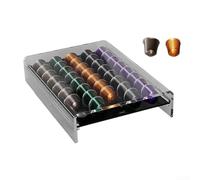 Organizer per capsule di caffè, scaffale in acrilico per bancone della cucina, espositore trasparente salvaspazio compatibile con vari caffè per cialde