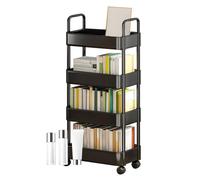 Organizer per carrelli a rotella,carrelli a rullo con ruote - carrello per libri con ruote - carrelli a 3/4 livelli utilitari con carrello portaoggetti con maniglie, adatto per cucina