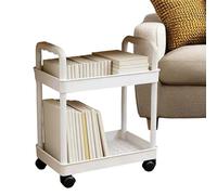 Organizer per carrelli a rulli - Scaffale portaoggetti a 2 piani con ruote per bagno | Per dispensa, lavanderia, garage, posto di lavoro, dormitorio e camera da
