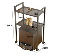 Organizer per carrello portaoggetti in metallo a 2 livelli, scaffalatura multifunzionale per robot aspirapolvere, carrello mobile tavolino da divano con ruote per cucina casa ufficio, salvaspazio