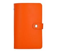 Organizer per cassa in finta pelle, con 50 fogli, a lunga durata, colore: arancione trasparente
