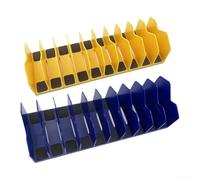 Organizer per cassetti degli attrezzi, 2 pezzi, con 10 slot e base in gomma antiscivolo, scaffale modulare per pinze e chiavi per mantenere lo spazio di lavoro ordinato (blu giallo)