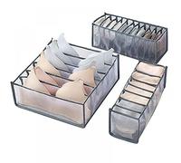 Organizer per Cassetti Della Biancheria Intima, 3 Pezzi Organizer Biancheria Intima Pieghevole per Guardaroba, Divisori per Armadio ad Scatola a Scomparti per Reggiseni, Calzini, Cravatte, Sciarpe